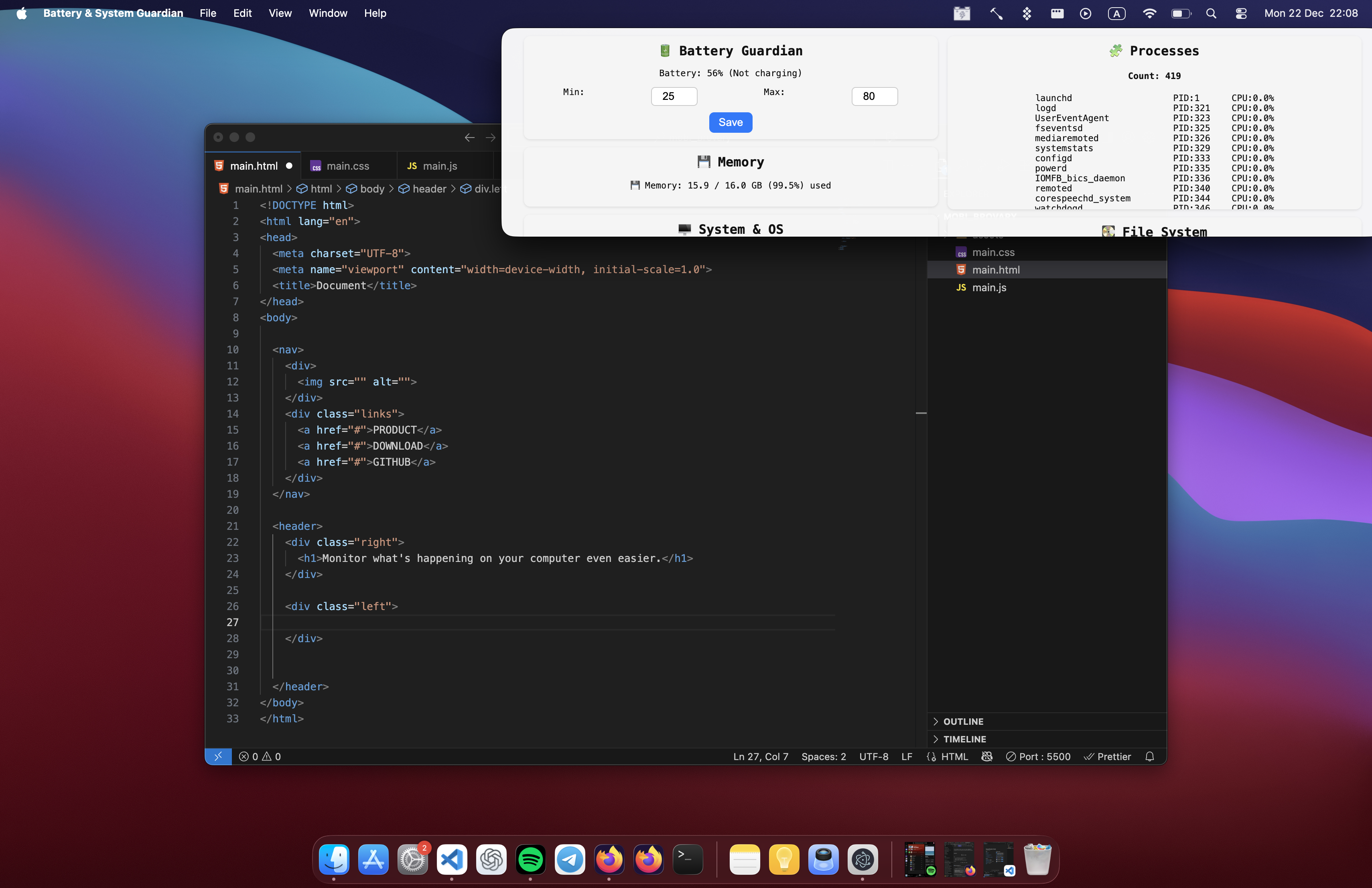 Battery and System Guardian project banner